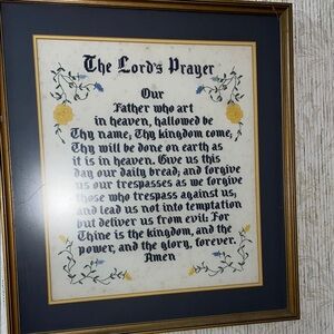 Framed The Lord's Prayer Wall Art - Black and Gold